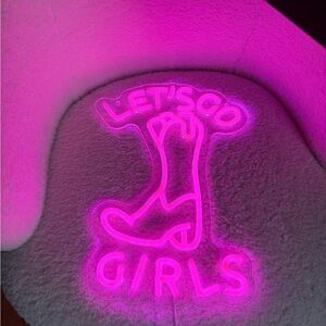 Pink Neon Sign 'Let's Go Girls'